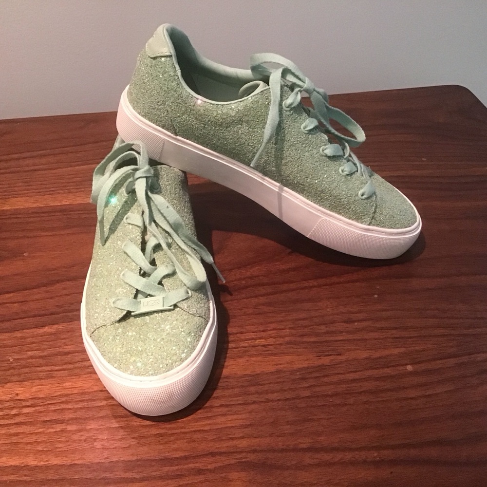 UGG Australia Mint Green Zilo Chunky Glitter Trainer Sneakers 8 LN